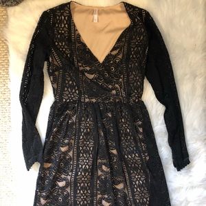 Black and Tan lace dress